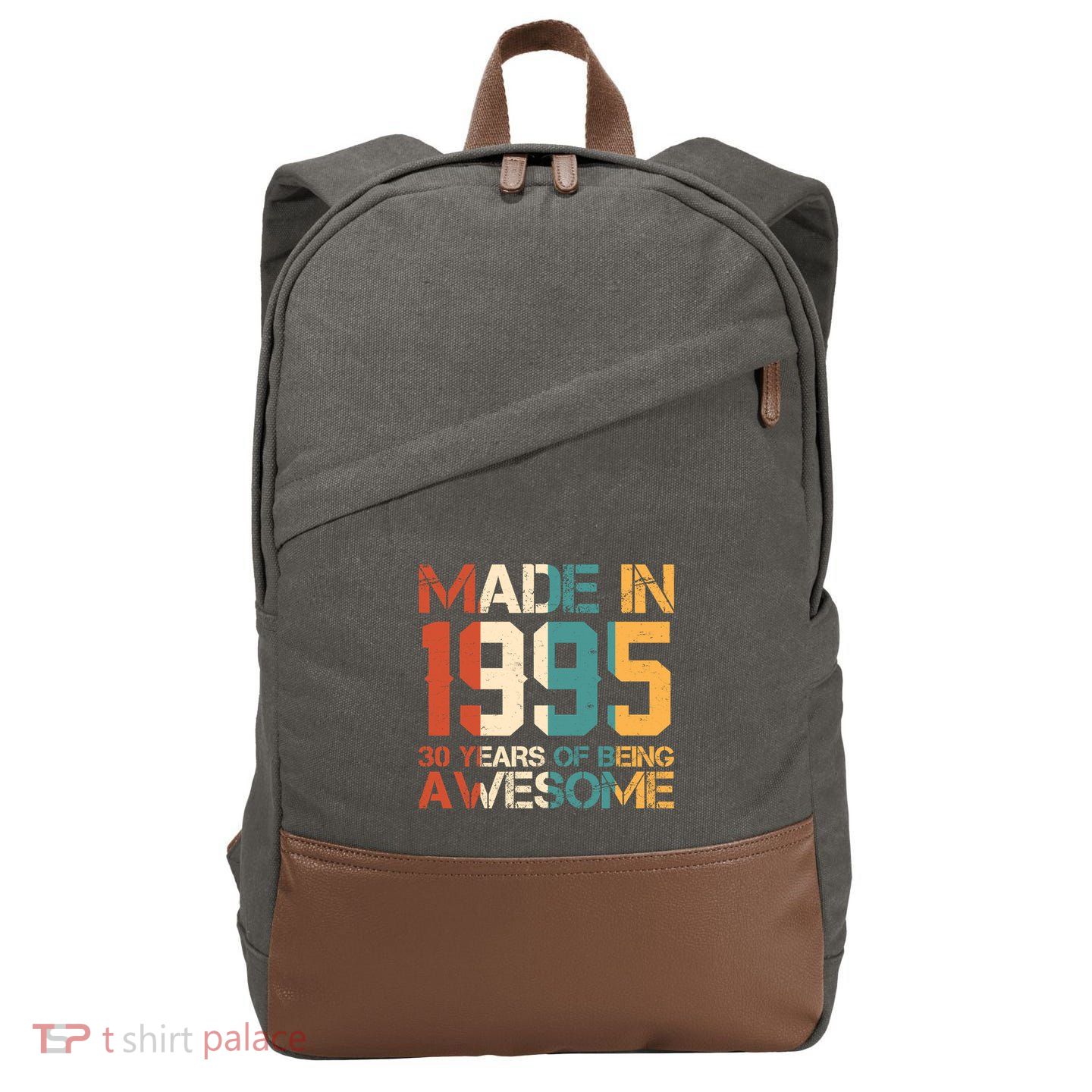 Retro Made In 1995 30 Years Of Being Awesome Birthday Cotton Canvas Backpack