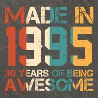 Retro Made In 1995 30 Years Of Being Awesome Birthday Cotton Canvas Backpack