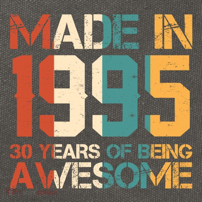 Retro Made In 1995 30 Years Of Being Awesome Birthday Cotton Canvas Backpack