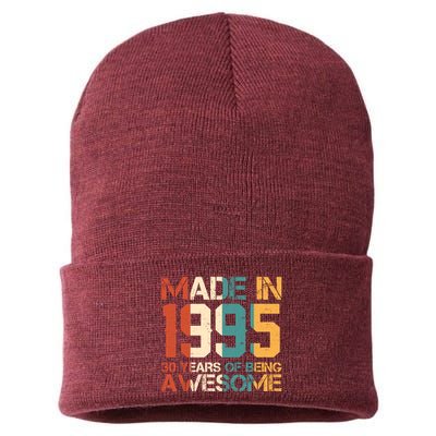 Retro Made In 1995 30 Years Of Being Awesome Birthday Sustainable Knit Beanie