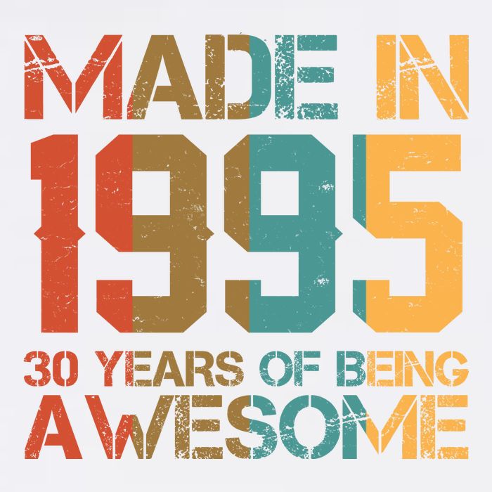 Retro Made In 1995 30 Years Of Being Awesome Birthday Garment-Dyed Sweatshirt