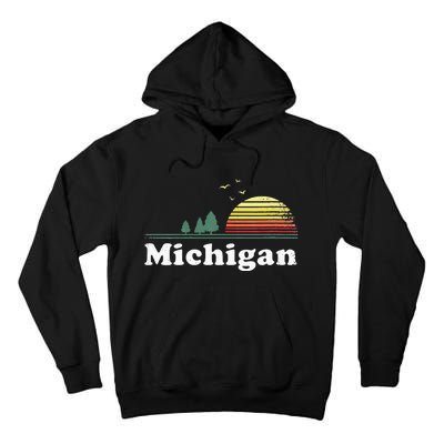 Retro Michigan Image Novelty Home MI State Souvenir Tall Hoodie