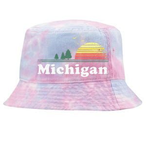 Retro Michigan Image Novelty Home MI State Souvenir Tie-Dyed Bucket Hat