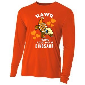 Rawr Means I Love You In Dinosaur Baby Ankylosaurus Design Sweatshirt Cooling Performance Long Sleeve Crew