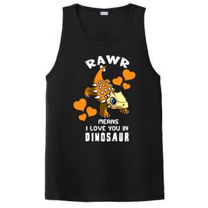 Rawr Means I Love You In Dinosaur Baby Ankylosaurus Design Sweatshirt PosiCharge Competitor Tank