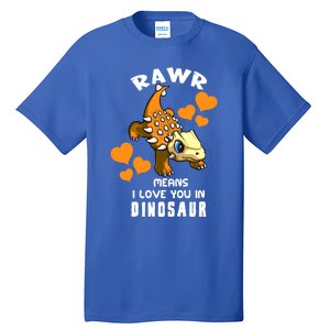 Rawr Means I Love You In Dinosaur Baby Ankylosaurus Design Sweatshirt Tall T-Shirt