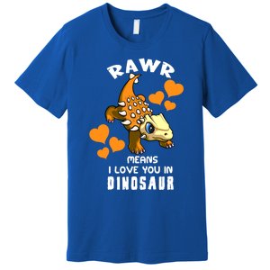 Rawr Means I Love You In Dinosaur Baby Ankylosaurus Design Sweatshirt Premium T-Shirt