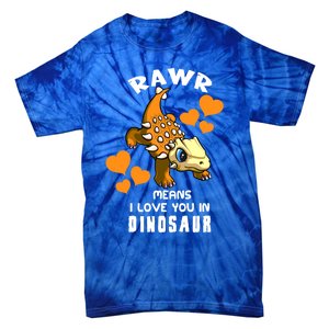 Rawr Means I Love You In Dinosaur Baby Ankylosaurus Design Sweatshirt Tie-Dye T-Shirt