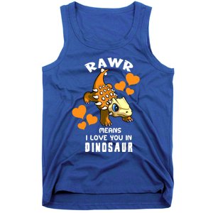 Rawr Means I Love You In Dinosaur Baby Ankylosaurus Design Sweatshirt Tank Top