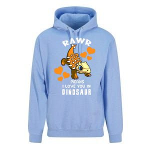 Rawr Means I Love You In Dinosaur Baby Ankylosaurus Design Sweatshirt Unisex Surf Hoodie