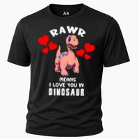 Rawr Means I Love You In Dinosaur Brontosaurus Design Gift Cooling Performance Crew T-Shirt