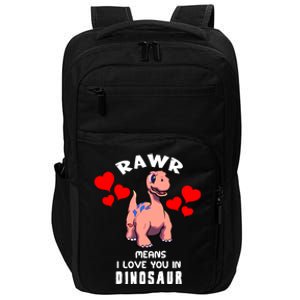 Rawr Means I Love You In Dinosaur Brontosaurus Design Gift Impact Tech Backpack