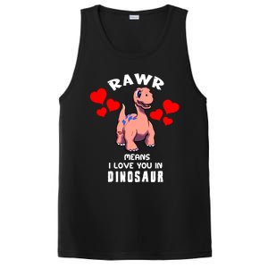 Rawr Means I Love You In Dinosaur Brontosaurus Design Gift PosiCharge Competitor Tank