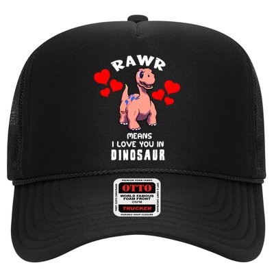 Rawr Means I Love You In Dinosaur Brontosaurus Design Gift Trucker Hat