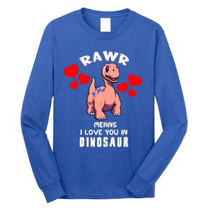 Rawr Means I Love You In Dinosaur Brontosaurus Design Gift Long Sleeve Shirt