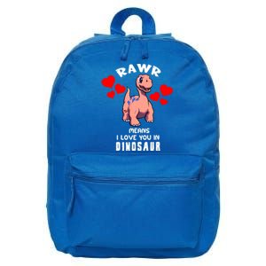 Rawr Means I Love You In Dinosaur Brontosaurus Design Gift 16 in Basic Backpack