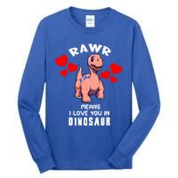 Rawr Means I Love You In Dinosaur Brontosaurus Design Gift Tall Long Sleeve T-Shirt