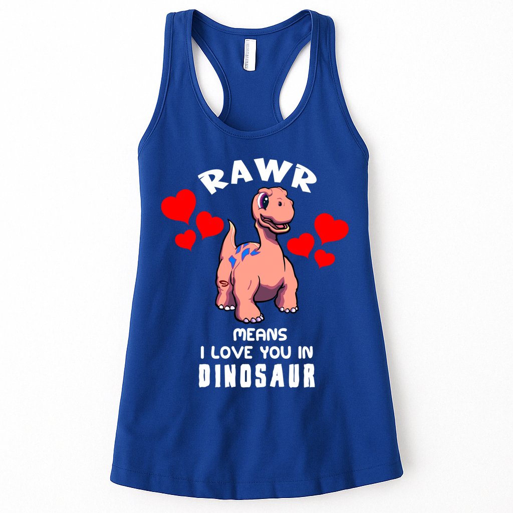 Rawr Means I Love You In Dinosaur Brontosaurus Design Gift Womens Tank Top