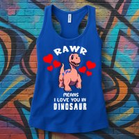 Rawr Means I Love You In Dinosaur Brontosaurus Design Gift Womens Tank Top