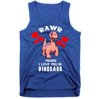 Rawr Means I Love You In Dinosaur Brontosaurus Design Gift Tank Top