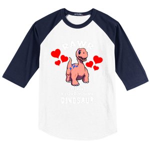 Rawr Means I Love You In Dinosaur Brontosaurus Design Gift Baseball Sleeve Shirt