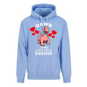 Rawr Means I Love You In Dinosaur Brontosaurus Design Gift Unisex Surf Hoodie