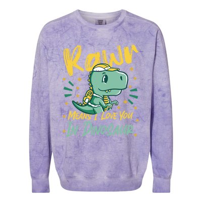 Rawr Means I Love You In Dinosaur Design And Gift Colorblast Crewneck Sweatshirt