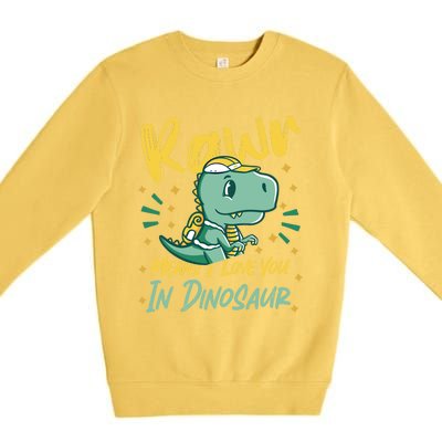 Rawr Means I Love You In Dinosaur Design And Gift Premium Crewneck Sweatshirt