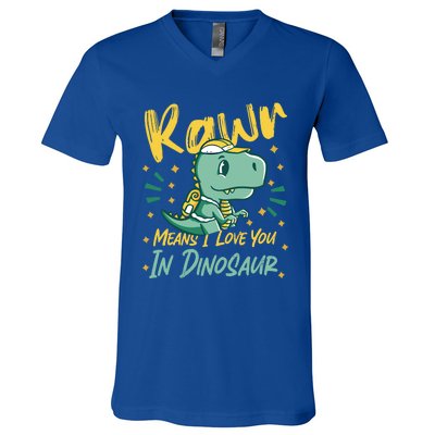 Rawr Means I Love You In Dinosaur Design And Gift V-Neck T-Shirt