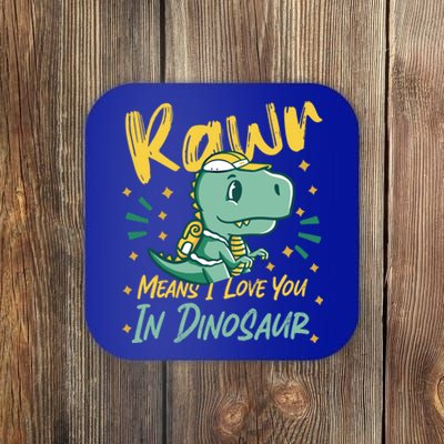 Rawr Means I Love You In Dinosaur Design And Gift Coaster