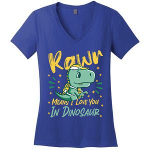 Rawr Means I Love You In Dinosaur Design And Gift Women's V-Neck T-Shirt