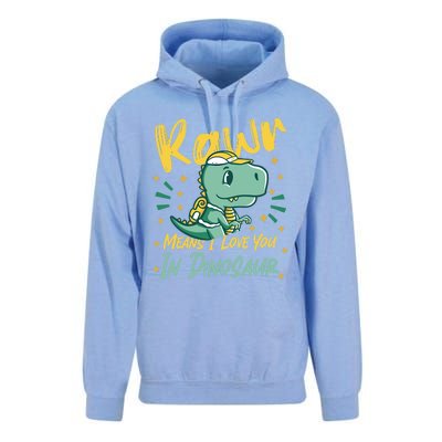 Rawr Means I Love You In Dinosaur Design And Gift Unisex Surf Hoodie