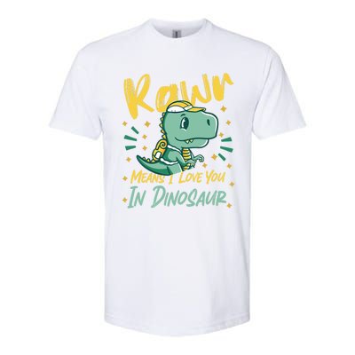 Rawr Means I Love You In Dinosaur Design And Gift Softstyle CVC T-Shirt