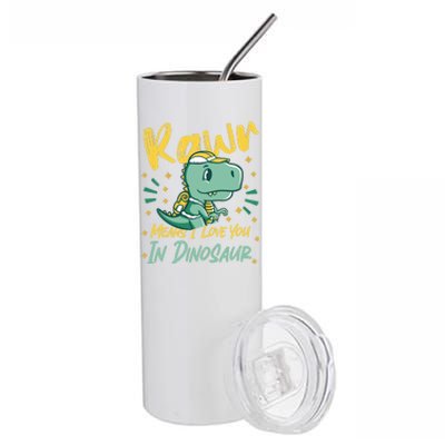 Rawr Means I Love You In Dinosaur Design And Gift Stainless Steel Tumbler