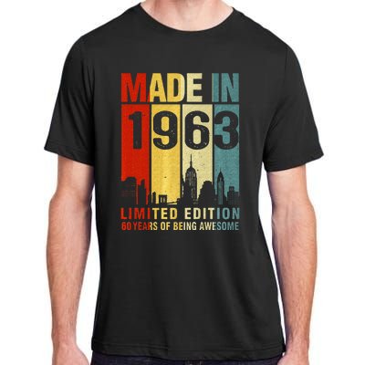 Retro Made In 1963 Limited Edition 60 Years Of Being Awesome Adult ChromaSoft Performance T-Shirt