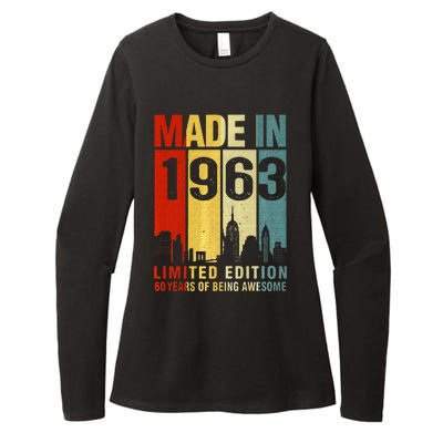 Retro Made In 1963 Limited Edition 60 Years Of Being Awesome Womens CVC Long Sleeve Shirt