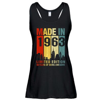 Retro Made In 1963 Limited Edition 60 Years Of Being Awesome Ladies Essential Flowy Tank