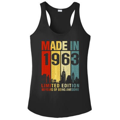 Retro Made In 1963 Limited Edition 60 Years Of Being Awesome Ladies PosiCharge Competitor Racerback Tank