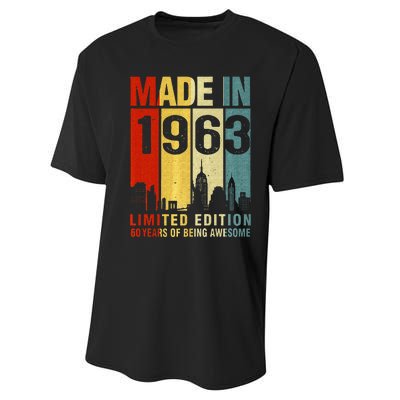 Retro Made In 1963 Limited Edition 60 Years Of Being Awesome Performance Sprint T-Shirt