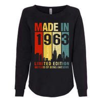 Retro Made In 1963 Limited Edition 60 Years Of Being Awesome Womens California Wash Sweatshirt