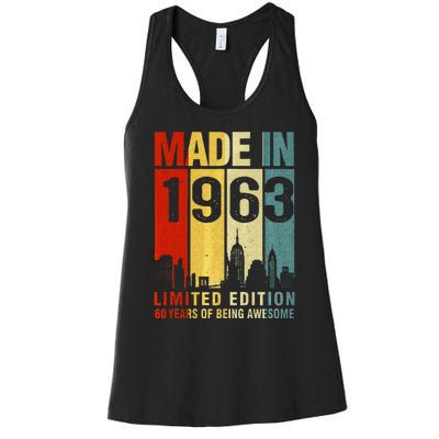 Retro Made In 1963 Limited Edition 60 Years Of Being Awesome Women's Racerback Tank