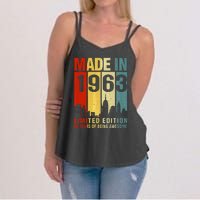 Retro Made In 1963 Limited Edition 60 Years Of Being Awesome Women's Strappy Tank