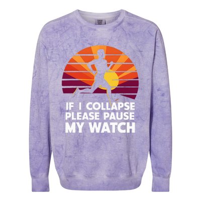 Running Marathon If I Collapse Funny Gift Colorblast Crewneck Sweatshirt