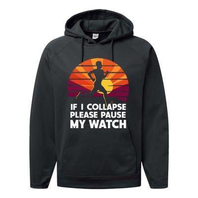 Running Marathon If I Collapse Funny Gift Performance Fleece Hoodie