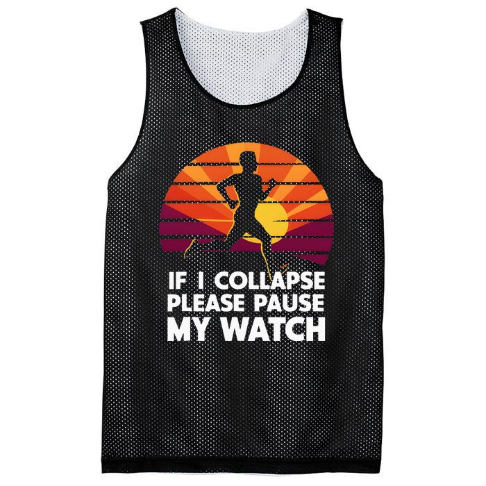 Running Marathon If I Collapse Funny Gift Mesh Reversible Basketball Jersey Tank