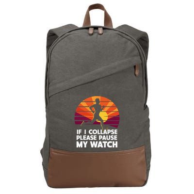 Running Marathon If I Collapse Funny Gift Cotton Canvas Backpack