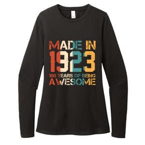 Retro Made In 1923 100 Years Of Being Awesome Birthday Womens CVC Long Sleeve Shirt