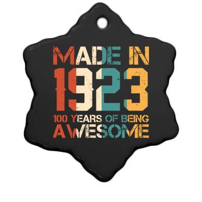 Retro Made In 1923 100 Years Of Being Awesome Birthday Ceramic Star Ornament