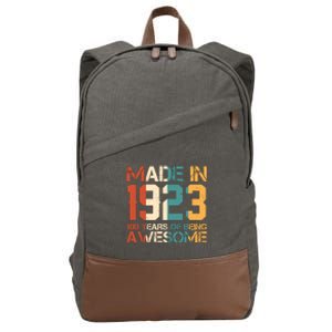 Retro Made In 1923 100 Years Of Being Awesome Birthday Cotton Canvas Backpack