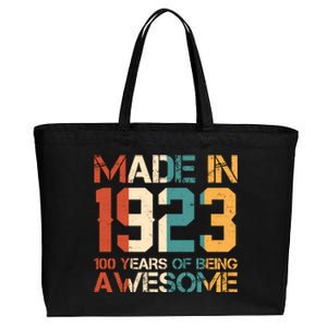 Retro Made In 1923 100 Years Of Being Awesome Birthday Cotton Canvas Jumbo Tote